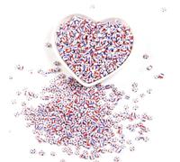 600/1200/2400pcs Striped Glass, 4mm Colorful Seed for DIY Jewelry Making, Bracelet Crafting, Kids Craft(Blue Red Stripes,4mm 1200pcs)