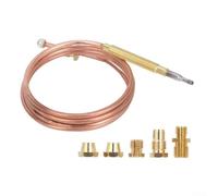 600/900mm Thermocouple Gas Stove Universal Gas Thermocouple Kit, Thermocouple with Nuts Fireplace Replacement Kit for Gas Furnaces Boilers Water Heaters(900mm)