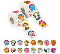 600 Animal Incentive Stickers Adorable Round Animal Face Encouraging Stickers Teacher Reward Motivational Sticker in 16 Designs with Perforated Line (Each Measures 1.5" in Diameter)