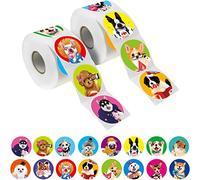 600 Animal Stickers, Adorable Round Animal Encouraging Stickers in 16 Designs Teacher Reward Motivational Sticker with Perforated Line (Each Measures 1.5" in Diameter)