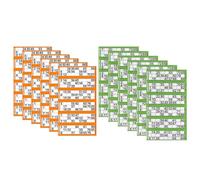 600 Bingo Tickets - Bingo Ticket Pads - 6 to View- Flyer Stationery Christmas Family Bingo Night or Online Games Office Party - Set of 2 (Orange & Green)