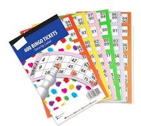 600 Bingo Tickets Stationery Multi Game Toys Kids Adult Fun Books Pages Jumbo Security Coded (Purple)