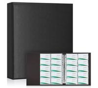 600 Capacity Business Card Organiser Album - 30 Refillable A4 Pages, Side Loading, PU Leather Binder for Business Cards, Credit Cards | Office Organisation