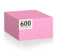 600 Count Index Cards 3 x 5 Inch Pink Lined Flash Cards Ideal for Studying and To-do-List, Portable Note Cards Taking for Students and Teachers, Flash Card Styled for Home, Office or School Use