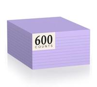 600 Count Index Cards 3 x 5 Inch Purple Lined Flash Cards Ideal for Studying and To-do-List, Portable Note Cards Taking for Students and Teachers, Flash Card Styled for Home, Office or School Use