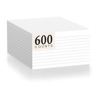 600 Count Index Cards 3 x 5 Inch White Lined Flash Cards Ideal for Studying and To-do-List, Portable Note Cards Taking for Students and Teachers, Flash Card Styled for Home, Office or School Use