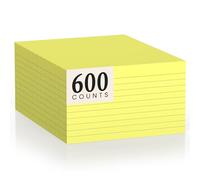 600 Count Index Cards 3 x 5 Inch Yellow Lined Flash Cards Ideal for Studying and To-do-List, Portable Note Cards Taking for Students and Teachers, Flash Card Styled for Home, Office or School Use