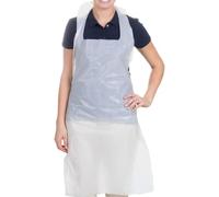 600 Disposable White Aprons Waterproof Plastic PPE Gowns for Adults, 68x117cm For Food Handling, Kitchen, Catering, Medical, Dental, Nursing Uses - Flat Pack Hygiene Aprons (Pack of 600)