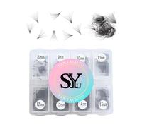 600 Fans 20D Premade Volume Eyelash Extensions 8-15mm Mixed Length Pre-made Fans Thin Volume Lash Extensions D Curl Handmade Loose Volume Lashes (20D-0.05-D-8-15mm）