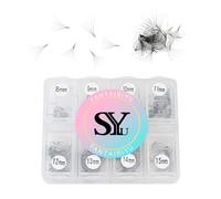 600 Fans 5D Premade Volume Eyelash Extensions 8-15mm Mixed Length Pre-made Fans Thin Volume Lash Extensions C Curl Handmade Loose Lashes (5D-0.07-C-8-15mm）