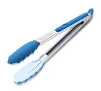 600℉ Heat Resistant Kitchen Tongs for Cooking with Silicone Tips,12-Inch Stainless Steel Locking Cooking Tongs Food Tongs for BBQ,Salad and Serving Food,Heavy Duty,Non-Stick (12"-Classic Blue)