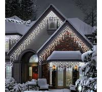 600 Ice White Icicle Lights Outdoor LED Christmas Decorations