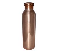 600 ml / 20.28 oz - Traveller's 100 % Pure Copper Water Bottle for Ayurvedic Health Benefits | Joint Free, Leak Proof - Stylish Water Thermos Bottle