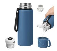 600 ml Double walled vacuum Leakproof stainless steel wide mouth insulated hot water bottle with tea infuser,cup and lid; smart thermoses coffee bottle with led digital temperature display