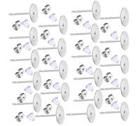 600 PCS 5MM Hypoallergenic Stainless Steel Earrings Posts Flat Pad Blank Earring Pin Studs with Butterfly Earring Backs and Silicone Bullet Earring Backs for Jewelry Making Findings