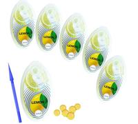 600 pcs 6 Packs of 100 Ice Blast Menthol Mint Cigarette Crushballs,Easy To Use Applicator Included - Menthol Crush Balls For Cigarettes For Flavoured Filter Tips (Lemon)