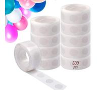 600 PCS Balloon Glue Dots, Removable Balloon Sticky Spots, Sticky Dots Double Sided Glue Dots for Birthday Party Wedding Christmas Decor Scrapbooking Balloons DIY Arts & Crafts