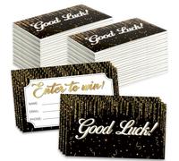 600 Pcs Black Gold Enter to Win Raffle Tickets Cards 3.5 x 2 Inch Entry Form Ticket Cards for Contest, Auction, Raffles, Ballot Box with Space for Name, Email Address Phone Number Fields (600)