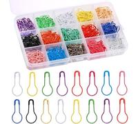 600 Pcs Bulb Safety Pins - Pear-Shaped Locking Gourd Pins, Safety Pin Clips, Knitting Stitch Markers for DIY Crafting, Sewing, 15 Assorted Colors