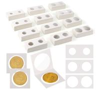 600 PCS Cardboard Coin Clips, 12 Assorted Sizes Paper Coin Holders, 2 x 2 Coin Flip Sleeves with Clear Window, Coin Collection Sleeves for Dollar, Penny, Quarter, Nickel, Commemorative Coins