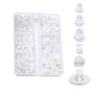 600 PCS Clear Earring Backs, Soft Rubber Earring Stopper 6 Styles Silicone Hypoallergenic Earrings Safety Backs Women Girls for Stud Hook Post Earrings School Jewellery Making