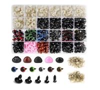 600 Pcs Colorful Plastic Safety Eyes and Noses with washers, Colourful Craft Doll Eyes, Safety Eyes and Washers Set, Safety Eyes and Noses for Soft Toy Making Crochet Crafts, Doll, Puppet DIY Crafts