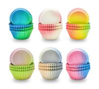 600 PCS Cupcake Liners Cupcake Cups Cup Cake Paper Wrappers Food Grade Muffin Cases Pink Blue Green Purple Gradient Baking Cups Decorations Birthday Wedding Baby Shower Cake Chocolate Candy Wrap