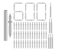 600 Pcs Double Headed Skirting Nails with 6 Sleeve Installation Tools, Thread Seamless Invisible Carbon Steel No Mark Nails for Skirting, Baseboard, Door frames, Cabinets
