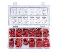 600 Pcs Fibre Washer Assorted Kit, Red Steel Paper Insulation Washer Assorted Set, 12 Sizes, with a Storage Box