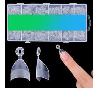 600 Pcs Half Cover Short Almond Nail Tips Transparent Short Soft Gel Nail-Tips for Nail Extensions DIY Art Design 12 Size