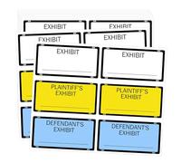 600 Pcs Legal Exhibit Stickers 2 x 1 Inches Color-Coded Exhibit Labels Name Tag Stickers Blank File Folder Labels for Offices Courts Legal Documents Report Dividers