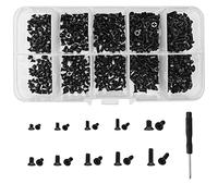 600 Pcs M2 M2.5 M3 Black Laptop Micro Assorted Screws, Flat Head Phillips | 10 Sizes Notebook Replacement Screws Set Kit, Black Machine Screw With Mini Screwdriver