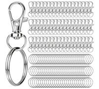 600 Pcs Metal Lobster Claw Clasp with Key Rings 300 Pcs Keychain Clips 300 Pcs Key Chain Rings for Crafts Keychain Clip Lanyard Jewelry Making Swivel Clasps Clip