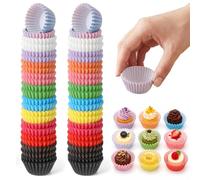 600 Pcs Mini Cupcake Liners for Baking 1Inch Colorful Cupcake Liners Paper Cupcakes Food Grade Small Muffin Liner Chocolate Dessert Wrapper Cups for Baking Cooking (12 Colors)