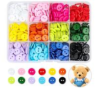 600 Pcs Mixed Buttons Round, 12 Color Resin Button（11.5mm, 2 Holes）