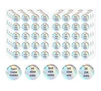 600 Pcs My Pronoun Stickers: Holographic Silver Gender Identity Labels (He/Him/She/Her) 1-inch Name Tags for Parties, Conferences, Kids, Boys, Girls
