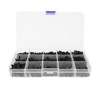 600 Pcs Nylon Screw Kit M3 5-25mm Pan Head Cross Screws with Washers and Nuts Black - Durable Nylon Material, Organized Storage Box, Complete Hardware Set for Repairs and Assem (600pcs black
