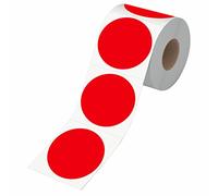 600 PCS Round Red Color Coding Circle Dots Inventory Stickers Labels with Perforation Line in Roll (2" in Diameter)