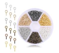 600 PCS Screw Eyes for Jewellery Making - Mini Eyelet Screws & Threaded Eye Pins - Ideal for DIY Crafts, Beading, Ornaments & Jewellery Repair Supplies