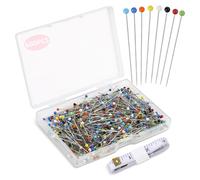600 Pcs Sewing Pins Dressmaking, 38mm Glass Head Pins with Storage Case and Tape Measure, Sewing Pins Coloured Heads, Dressmaker Pins for Sewing, Tailoring, Quilting
