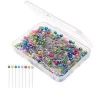600 Pcs Sewing Pins Multicolored Glass Heads Dressmaking Pin with Storage Box, 38 mm Long Straight Pins for Fabric Dressmaker Jewelry DIY Craft Sewing Projects Wedding Parties Decorations
