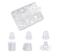 600 PCS Silicone Earring Backs, Clear Soft Rubber Earrings Back with Box, 6 Styles Hypoallergenic Safety Earring Stoppers for Droopy Ears Women's DIY Jewelry Earrings Studs Supplies