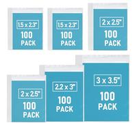 600 PCS Small Plastic Bags, Assorted Sizes, Mini Baggies, Transparent Jewelry Reclosable, Clear Resealable Poly for Pill, Beads, Screws, Packaging