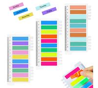600 Pcs Sticky Tabs, Repositionable Index Tabs, Writable Page Markers Tabs with Ruler for Reading Notes, Books, Classify Files, Office Supplies(3 Pack - Morandi, Coloured, Fluorescent)
