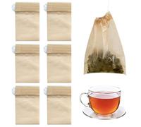 600 Pcs Tea Filter Bags, 7x9cm Tea Bags Empty Unbleached Paper Drawstring Tea Bags Disposable Infuser Bags for Loose Tea Scented Tea Spice Coffee Herbal, Beige