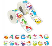 600 pcs Teacher Reward Encouragement Motivational Dinosaur Sticker Mega Pack in 16 Designs (Each Measures 1.5” in Diameter)