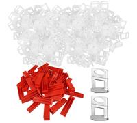 600 PCS Tile Leveling System 2mm Set, 500 x Spacer Clips + 100 x Wedges, Levelling System for Stones and Floors