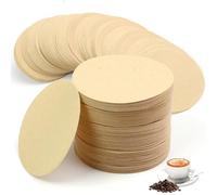 600 PCS Unbleached Coffee Filters Papers Compatible with Aeropress, 64mm Natural Round Replacement Coffee Machine Filter Papers Coffee Filters for Aeropress Espresso Coffee Makers