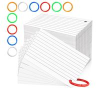 600 PCS White Index Cards Ruled, 3 x 5 Inches Flash Cards with Ring, Note Cards Study Cards for School Learning and To to Lists