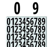 600 Pieces, 50mm - Number Stickers, Waterproof Vinyl Stick On Numbers, Door Sticky Numbers - Black